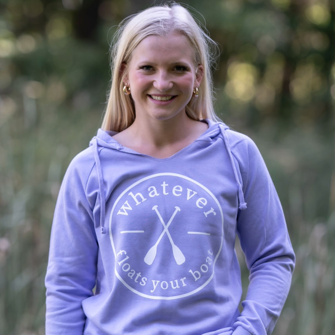 Whatever Floats Your Boat Beach Fleece Graphic Hoodie - Lavender