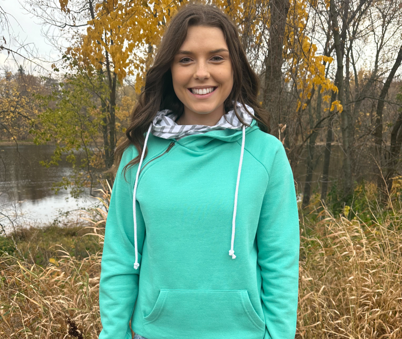 Madi Double Hood Pullover - Solid Mint